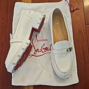 Christian Louboutin Loafer Patent Leather Rubber Sole Brunch Spring Wedding 40